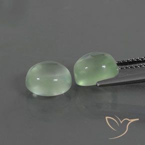 Gemas de Prehnite Verde muy claro natural de 4.73 ct, Ovalada, Transparente