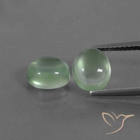 4.04ctw Natural Verde cálido Prehnite, Ovalada, Transparente