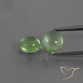 2.86ctw Natural Verde pera Prehnite, Ovalada, Transparente
