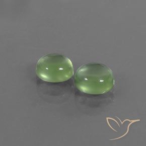 Gemas de Prehnite Verde pera natural de 2.86 ct, Ovalada, Transparente