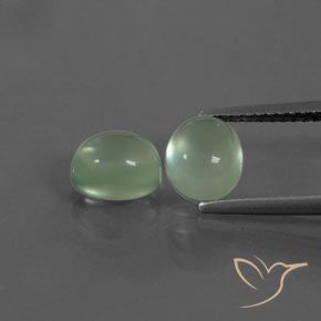 3.34ctw Natural Verde amarillo claro Prehnite, Ovalada, Transparente