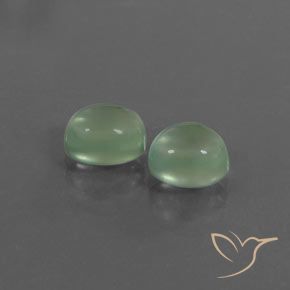 Gemas de Prehnite Verde amarillo claro natural de 3.34 ct, Ovalada, Transparente