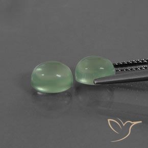 Gemas de Prehnite Verde amarillo claro natural de 3.34 ct, Ovalada, Transparente