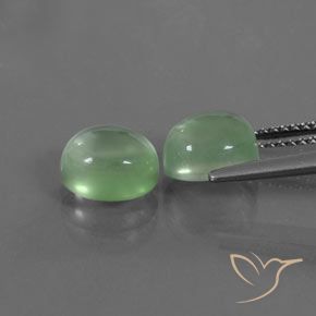 Gemas de Prehnite Verde amarillo natural de 4.62 ct, Ovalada, Transparente