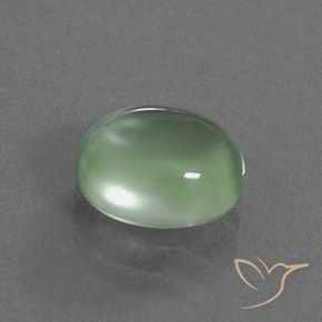 Prehnite Verde pera claro natural de 3.17 ct, Ovalada, Transparente
