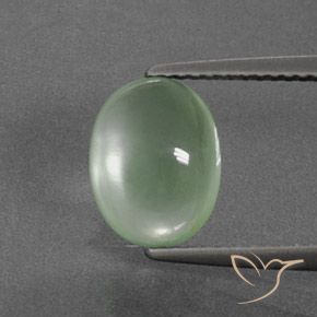 3.36ct Natural Verde claro Prehnite, Ovalada, Transparente