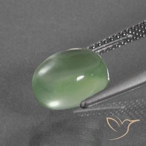 Prehnite Verde claro natural de 3.36 ct, Ovalada, Transparente