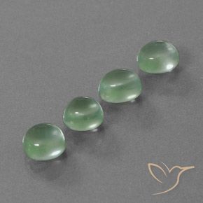 Gemas de Prehnite Verde claro natural de 8.41 ct, Ovalada, Transparente