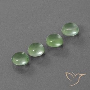 Gemas de Prehnite Verde lima natural de 5.58 ct, Ovalada, Transparente
