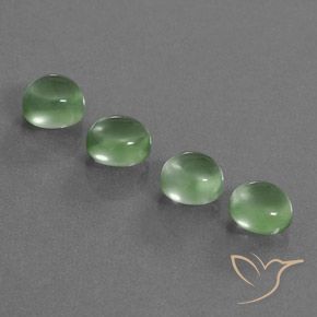 7.45ctw Natural Verde cálido Prehnite, Ovalada, Transparente