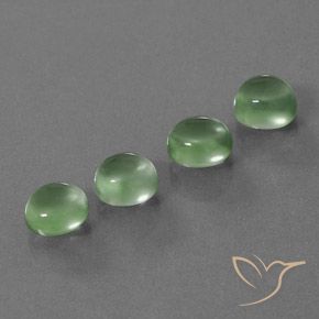 Gemas de Prehnite Verde cálido natural de 7.45 ct, Ovalada, Transparente