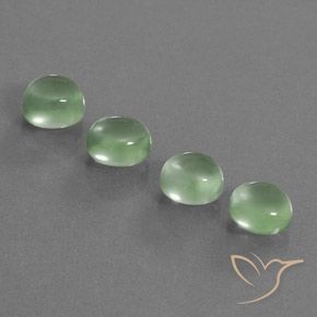 Gemas de Prehnite Verde cálido natural de 7.45 ct, Ovalada, Transparente