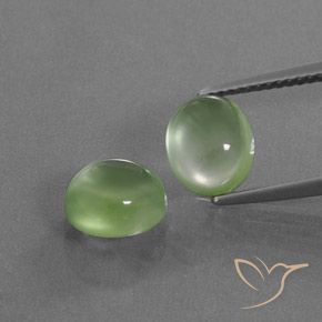 4.86ctw Natural Verde lima pálido Prehnite, Ovalada, Transparente