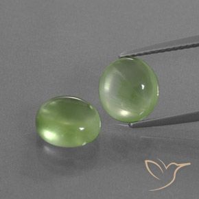 5.02ctw Natural Verde amarillento Prehnite, Ovalada, Transparente