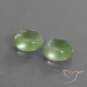 Gemas de Prehnite Verde amarillento natural de 5.02 ct, Ovalada, Transparente