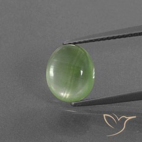 3.16ct Natural Verde amarillento Prehnite, Ovalada, Transparente