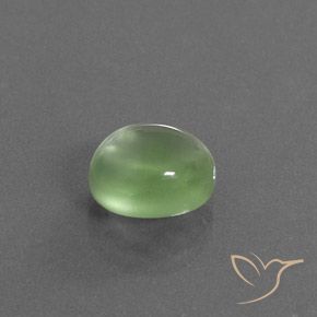 Prehnite Verde amarillento natural de 3.16 ct, Ovalada, Transparente