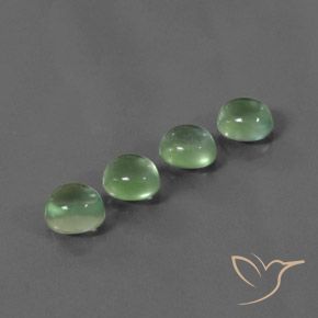 Gemas de Prehnite Verde pera natural de 5.49 ct, Ovalada, Transparente