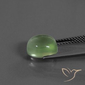 Prehnite Verde amarillento natural de 3.38 ct, Ovalada, Transparente