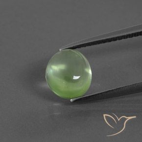 2.06ct Natural Verde amarillento Prehnite, Ovalada, Transparente