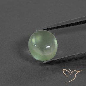 2.25ct Natural Verde amarillento pálido Prehnite, Ovalada, Transparente