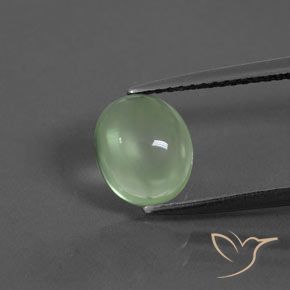 1.64ct Natural Verde amarillento Prehnite, Ovalada, Transparente