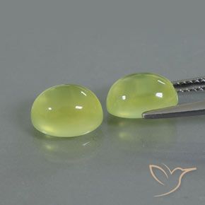 Gemas de Prehnite Amarillo limón claro natural de 5.62 ct, Ovalada, Transparente / Translúcido