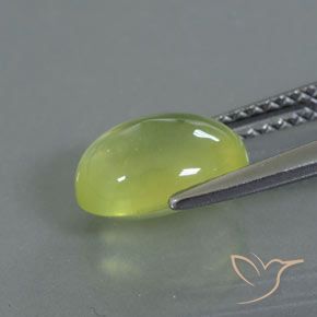 Prehnite Amarillo limón claro natural de 2.35 ct, Ovalada, Transparente / Translúcido