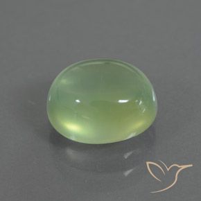 Prehnite Verde pera natural de 2.72 ct, Ovalada, Transparente / Translúcido