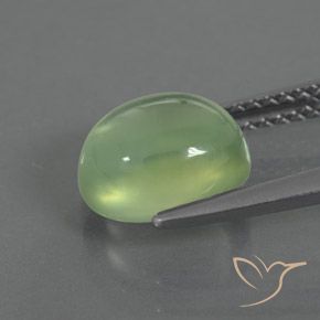 Prehnite Verde pera natural de 2.72 ct, Ovalada, Transparente / Translúcido