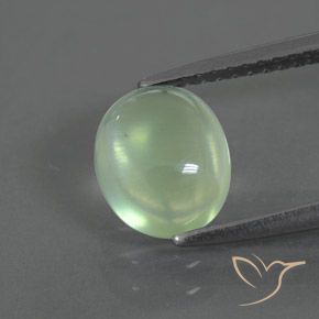 1.82ct Natural Verde amarillo claro Prehnite, Ovalada, Transparente