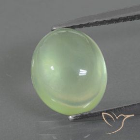 2.91ct Natural Verde amarillo Prehnite, Ovalada, Transparente / Translúcido