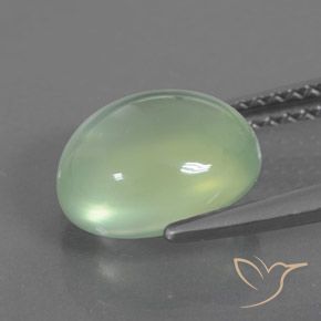 Prehnite Verde amarillo natural de 2.91 ct, Ovalada, Transparente / Translúcido