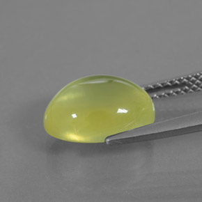 Prehnite Verde amarillo natural de 3.99 ct, Transparente, Transparente / Translúcido