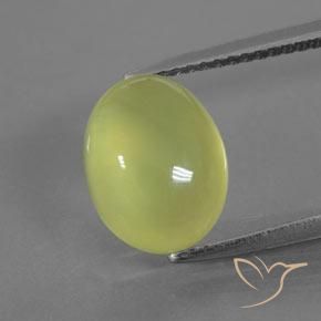 4.31ct Natural Amarillo verdoso claro Prehnite, Ovalada, Transparente / Translúcido