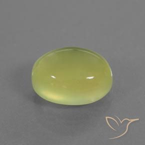 Prehnite Amarillo verdoso claro natural de 4.31 ct, Ovalada, Transparente / Translúcido