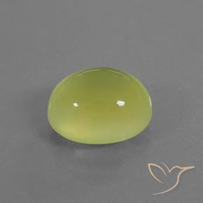 Prehnite Amarillo verdoso claro natural de 3.74 ct, Ovalada, Transparente / Translúcido