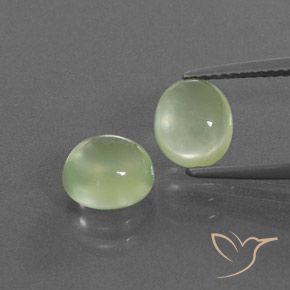 3.36ctw Natural Verde amarillo Prehnite, Ovalada, Transparente