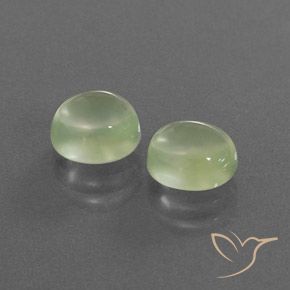 Gemas de Prehnite Verde amarillo natural de 3.36 ct, Ovalada, Transparente