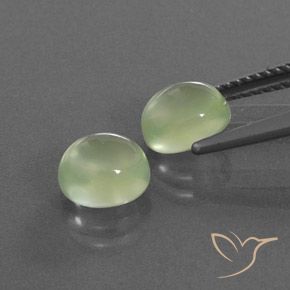 Gemas de Prehnite Verde amarillo natural de 3.36 ct, Ovalada, Transparente