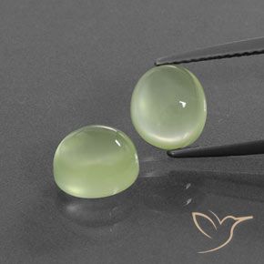 4.00ctw Natural Verde pálido Prehnite, Ovalada, Transparente