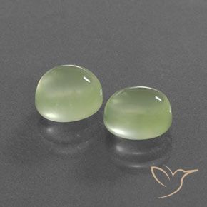 Gemas de Prehnite Verde pálido natural de 4.00 ct, Ovalada, Transparente