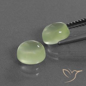 Gemas de Prehnite Verde pálido natural de 4.00 ct, Ovalada, Transparente