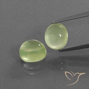2.91ctw Natural Verde medio Prehnite, Ovalada, Transparente