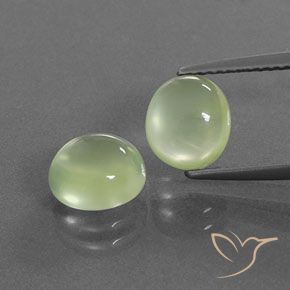 3.94ctw Natural Verde medio Prehnite, Ovalada, Transparente