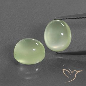5.78ctw Natural Verde pera pálido Prehnite, Ovalada, Transparente / Translúcido