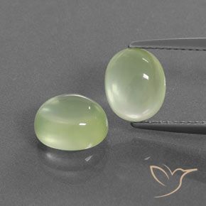 4.64ctw Natural Verde pera pálido Prehnite, Ovalada, Transparente / Translúcido