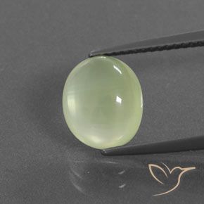 2.95ct Natural Verde grisáceo Prehnite, Ovalada, Transparente / Translúcido