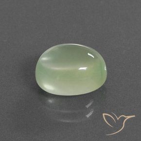 Prehnite Verde pera pálido natural de 4.00 ct, Ovalada, Transparente / Translúcido