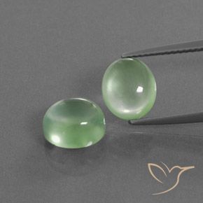 5.50ctw Natural Verde pera pálido Prehnite, Ovalada, Transparente / Translúcido